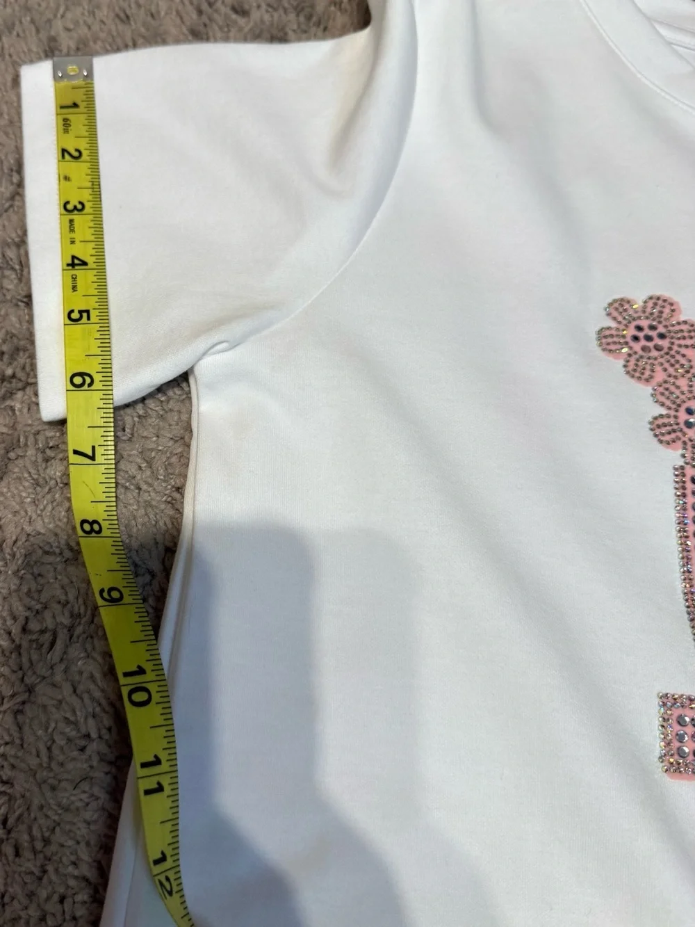 White Rhinestone Style Logo Tee - Picture 5 of 6